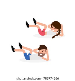 Air Bicycle Exercise flat design vector.