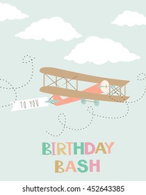 Air Birthday card in retro style