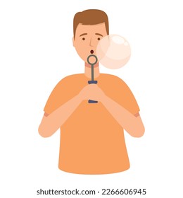 Air blow bubble icon cartoon vector. Cute play. Fun activity