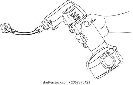 Luftblasen mit Manometer - Kompressor Accessory Vector, Luftblendblume mit Druckmesser - Vektorkunst, Luftblasen-Symbol - Pneumatisches Staubbläser mit Druckgeschirr
