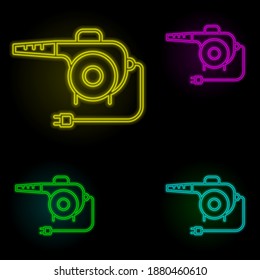 Air blower carwash neon color set icon. Simple thin line, outline vector of car wash icons for ui and ux, website or mobile application