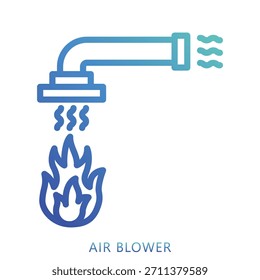 Ilustración Mini Del Icono Del Gradiente Del Soplador De Aire, Uso Para El Concepto Moderno, Impresión, Ui, Kit De La Ux, Web Y Desarrollo Del App. Vector Relacionado Con Bomberos, Rescate Y Más