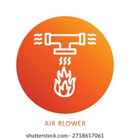 Ilustración Mini Del Icono Del Gradiente Del Soplador De Aire, Uso Para El Concepto Moderno, Impresión, Ui, Kit De La Ux, Web Y Desarrollo Del App. Vector Relacionado Con Bomberos, Rescate Y Más