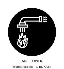 Luftgebläse Symbol-Taste Mini-Illustration, verwenden für moderne Konzept, Druck, UI, UX-Kit, Web-und App-Entwicklung. Vektor verwandt mit Feuerwehrmann, Rettung und mehr