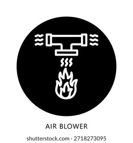 Ilustración Mini Del Icono Del Botón Del Soplador De Aire, Uso Para El Concepto Moderno, Impresión, Ui, Kit De La Ux, Web Y Desarrollo Del App. Vector Relacionado Con Bomberos, Rescate Y Más