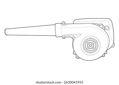 air blower line art style, air blower illustration, outline Line.