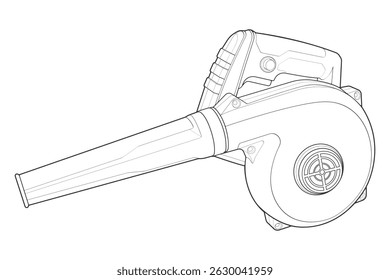 air blower line art style, air blower illustration, outline Line.