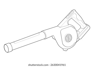 air blower line art style, air blower illustration, outline Line.