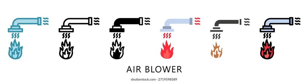 Air Blower Multi Style Icon Mini Illustration, Use For Modern Concept, Print, Ui, Ux Kit, Web And App Development. Vector Related To Firefighter, Rescue And More