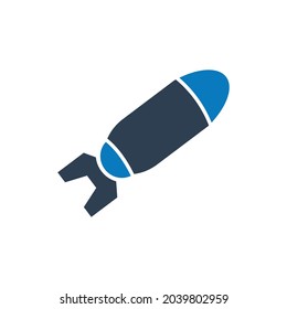 Luftbombe flach Vektorsymbol. Einfache bearbeitbare Illustration, geeignet für Web- und Druckartikel 