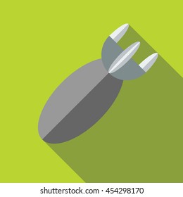 Air bomb icon in flat style on a green background