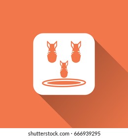 air bomb icon with long shadow