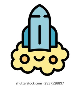 Air bomb icon outline vector. Raid alarm. War sign color flat