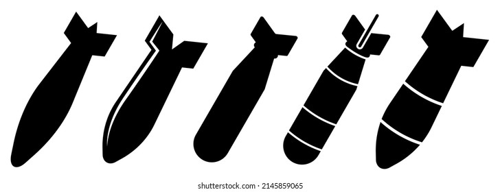 Air bomb icon set. Vector illustration isolated on white background
