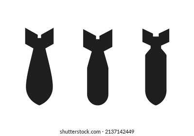 conjunto de iconos de la bomba de aire. símbolo de guerra, militar y de armas. imagen vectorial aislada en estilo simple