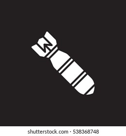 Air bomb icon vector, filled flat sign, solid pictogram isolated on black. Symbol, logo illustration