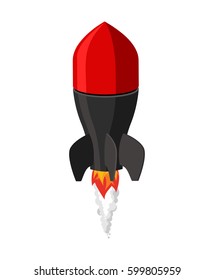 Air bomb isolated. Fighting rocket on white background. Military bomb