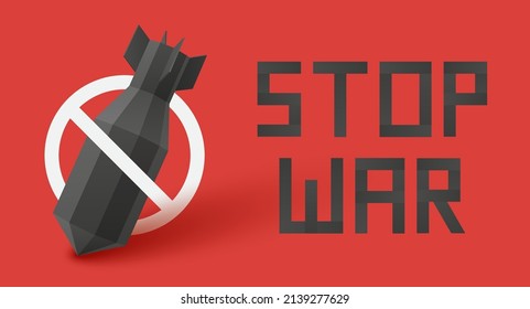 Air bomb or nuclear rocket. Paper cut shape origami. Atomic bombshell sign. Stop war. Simple black symbol on white background.
