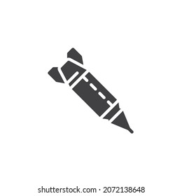 Air bomb vector icon. filled flat sign for mobile concept and web design. Nuclear aerial bomb glyph icon. Symbol, logo illustration. Vector graphics