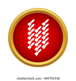 Air bombs icon in simple style on a white background