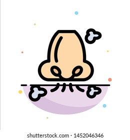 Air, Breathe, Health, Nose, Pollution Abstract Flat Color Icon Template