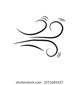 Air breeze vector line icon isolated on white background.