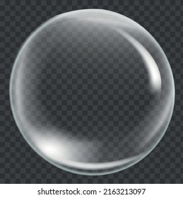 Air bubble with realistic reflection. Transparent foam ball. Vector illustration