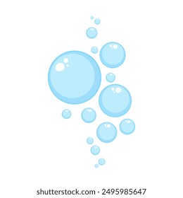 Air bubbles flat, soap foam oxygen bubbles, vector design elements isolate.