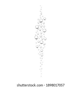 Air bubbles in ocean, sea or aquarium water. Oxygen bubbles in carbonated drink, soda, lemonade, champagne, sparkling wine. Vector realistic illustration.