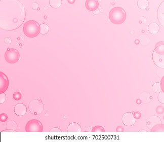 Air bubbles on the edges of the picture on a pink background