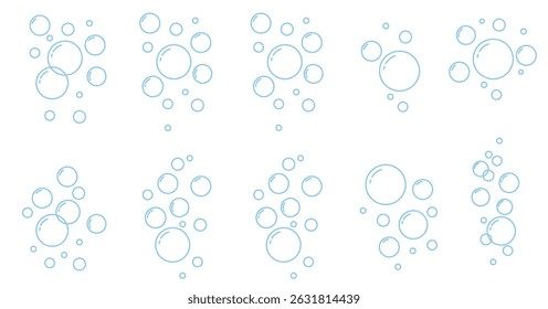 Air bubbles outline sign. water bubbles icon, gas balloons