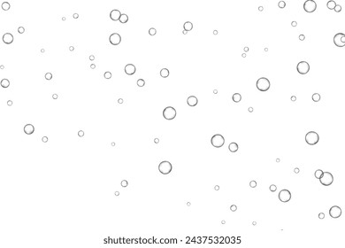 Air bubbles, oxygen, champagne crystal clear, isolated on a transparent background of modern design. Vector illustration of EPS 10.