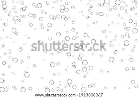 Air bubbles, oxygen, champagne crystal clear, isolated on white background modern design. Vector illustration EPS 10.