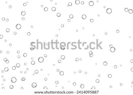 Air bubbles, oxygen, champagne crystal clear, isolated on white background modern design. Vector illustration EPS 10.