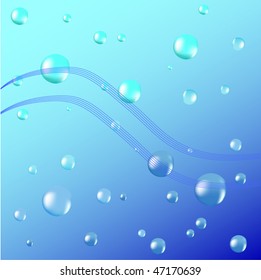 Air bubbles rising from water