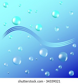 Air bubbles rising from water, vector