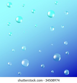 Air bubbles rising from water. Vector