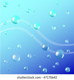 Air bubbles rising from water. Vector