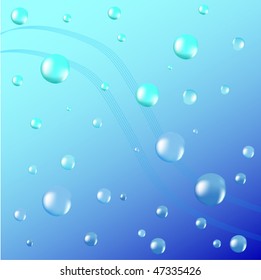 Air bubbles rising from water, vector