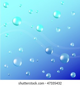 Air bubbles rising from water. Vector
