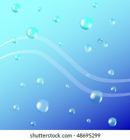 Air bubbles rising from water. Vector
