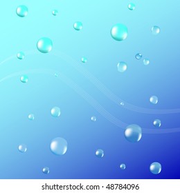 Air bubbles rising from water. Vector