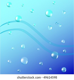 Air bubbles rising from water. Vector
