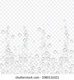 Air bubbles set isolated on transparent background. For web site,backdrop,texture and pattern template. Creative art concept, vector illustration, eps 10