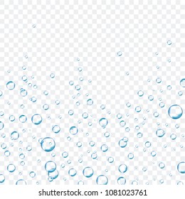 Air bubbles set isolated on transparent background. For web site,backdrop,texture and pattern template. Creative art concept, vector illustration, eps 10