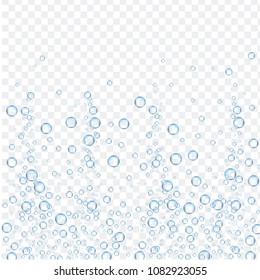 Air bubbles set isolated on transparent background. For web site,backdrop,texture and pattern template. Creative art concept, vector illustration, eps 10