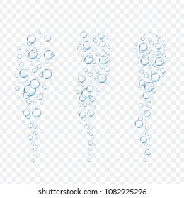 Air bubbles set isolated on transparent background. For web site,backdrop,texture and pattern template. Creative art concept, vector illustration, eps 10