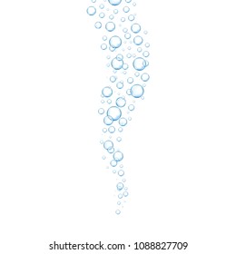 Burbujas de aire aisladas sobre fondo blanco. Para el sitio web, fondo, textura y plantilla de patrón. Concepto de arte creativo, ilustración vectorial, pasos 10