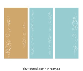 Air bubbles. Set of summer banner.Vector illustration. Summer sea concept. Marine design