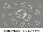 Air bubbles underwater on a transparent background.  Soap  bubbles